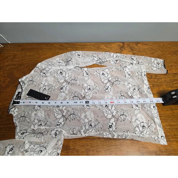 NWT Lulus Sheer Long Sleeve Floral Top Size S Romantic Layering Witchy Fall - Picture 7 of 9